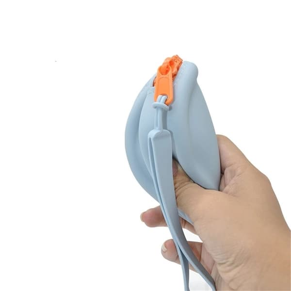Mini Rund Silikon Myntväska Headset Väska Barnpresent grey