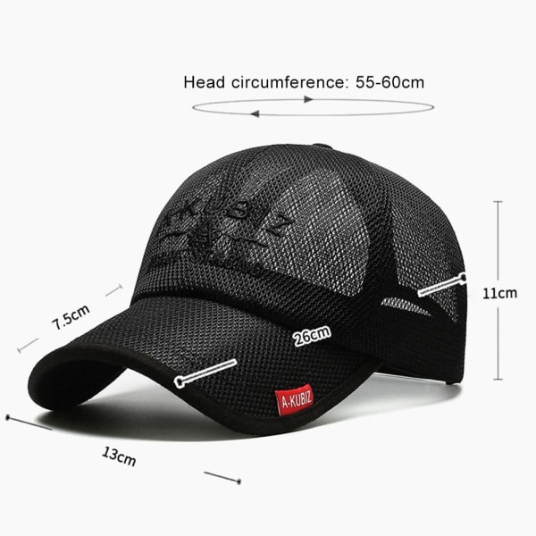 Mesh Baseball Cap Dam Herr Full Mesh Snabbtork Kylhatt Justerbara Solkepsar Grey