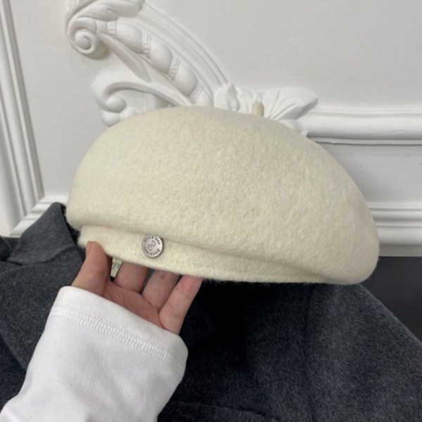 Vinterullbasker Konstnär Fransk Målarhatt White