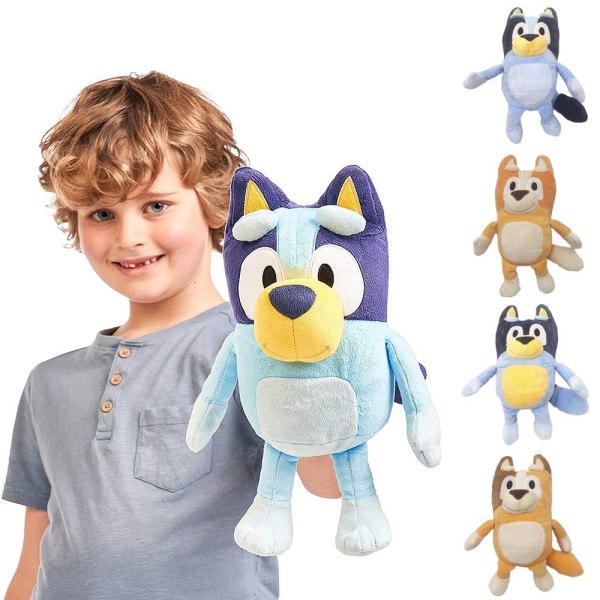 Kawaii Peluche Blue-yed ​​Dog Bingo Family Plyschleksak Barnleksaker Födelsedagspresent Bandit Dad