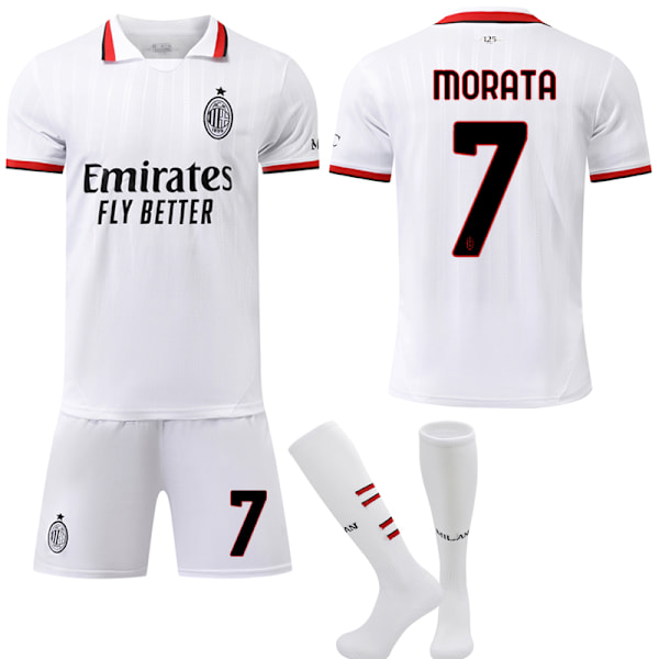 AC Milan Borta Fotbollströja Barn 2024-2025 Nr.7 MORATA 18