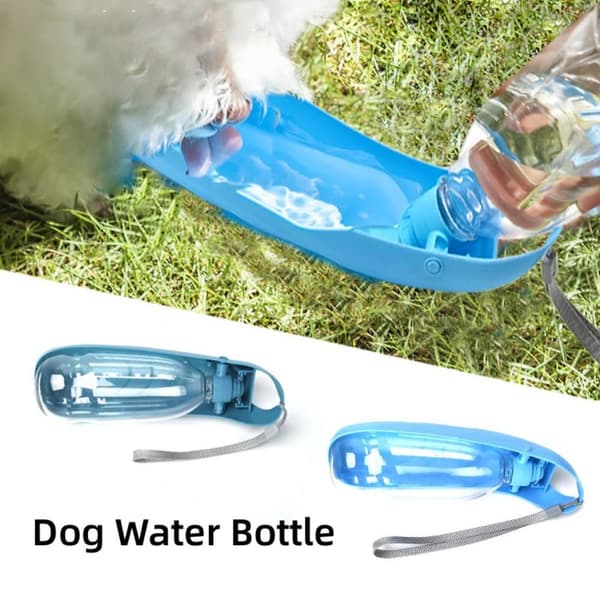 Vattenflaska för hund, vattenautomat, drickskål, resekopp light blue