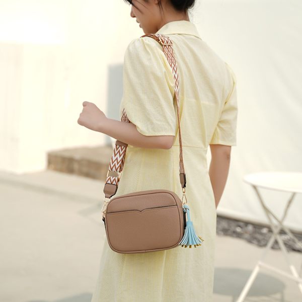 Kvinnor Small Square Bag Simple Trend Purse Crossbody-väskor khaki