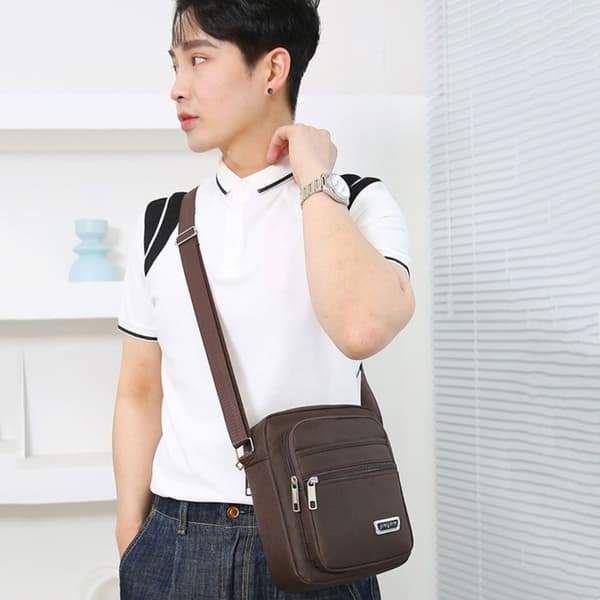Herr Casual Crossbody Väskor Nylon Axelväskor Messenger Handväskor blue