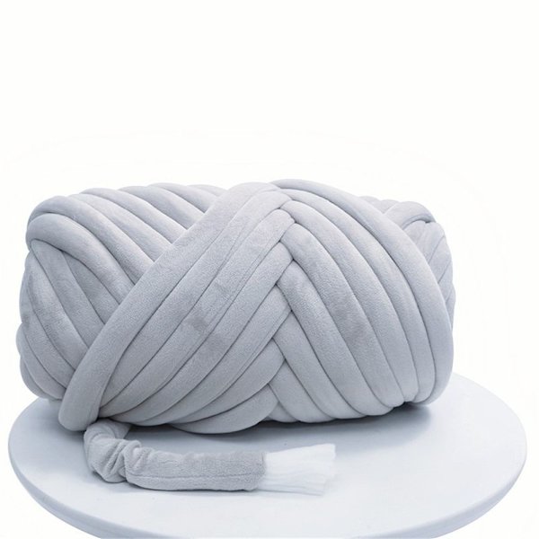 500 g sammetstjocka superbulky chunky garn grey