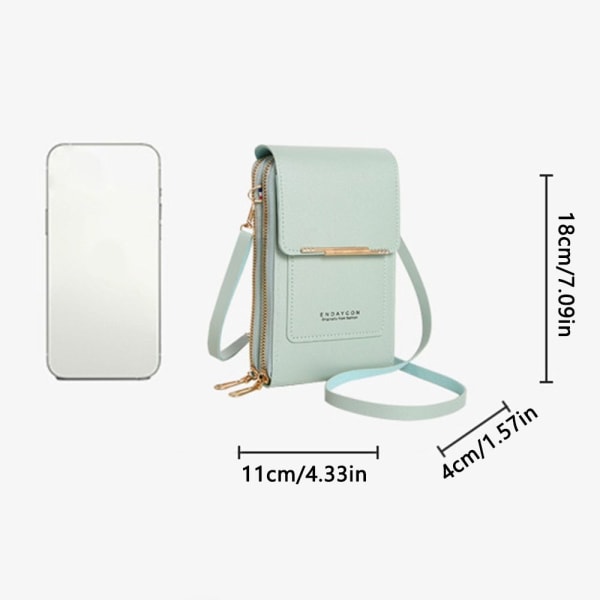 RFID-läderväska Touch Screen Telefonväska Crossbody Damväska Light Pink