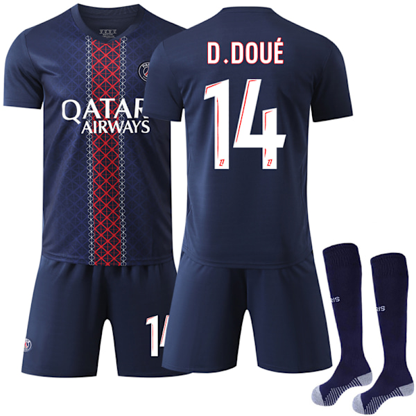 2025-2026 Paris Saint-Germain Hemma Barn Vuxen Fotbollströja No.14 D.Doue 26