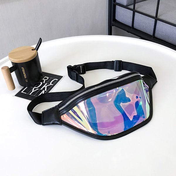Dammode bälte ryggväska Vattentät Transparent midjepaket black