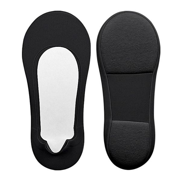 Kvinnors Arch Invisible Shallow Boat Socks Mjuk svamp Osynlig Halkfri lågtoppsstrumpor Black