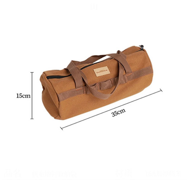 Utomhus Camping Vandring Förvaring Handväska Canvas Tält Stake Verktyg Tältpinne Organizer Bag Camel