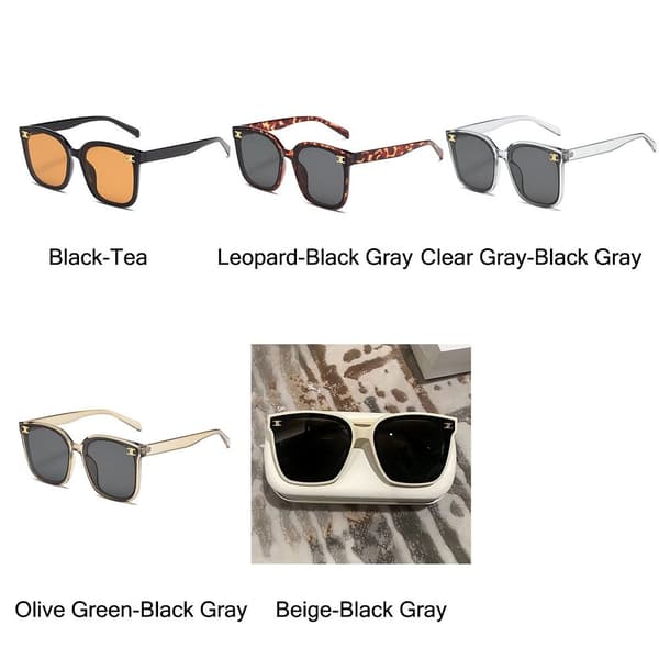 Kvinnor Män Överdimensionerade Storbågade Solglasögon Y2K UV400-skydd Beige-Black Gray