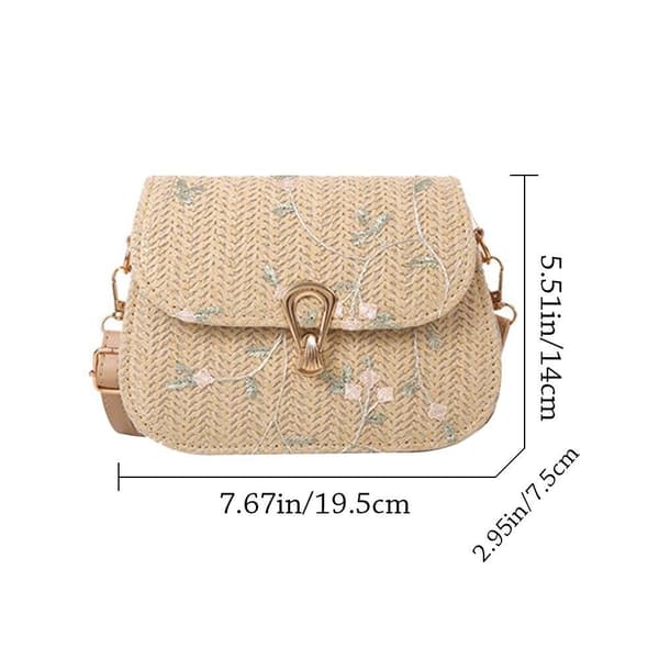 Kvinnors Stråväska Axelväskor Vardaglig Handväska Flickor Spets Crossbody-väskor khaki