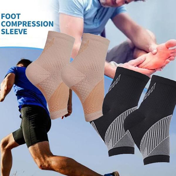 Kompressionsstrumpor Ankelärmar för Arch Support Achilles tendonitis och fotsmärta Rose Red L