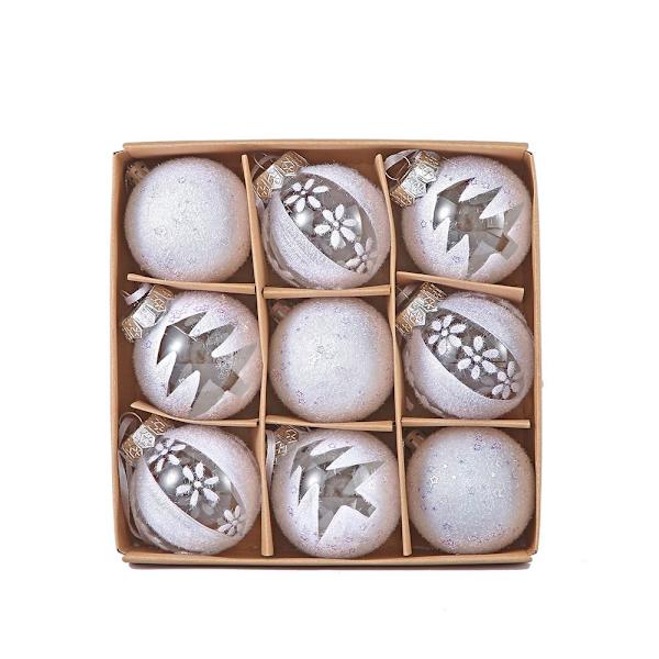 9 STK 6CM Jul Hängande Ball Xmas Tree Ornament Heminredning