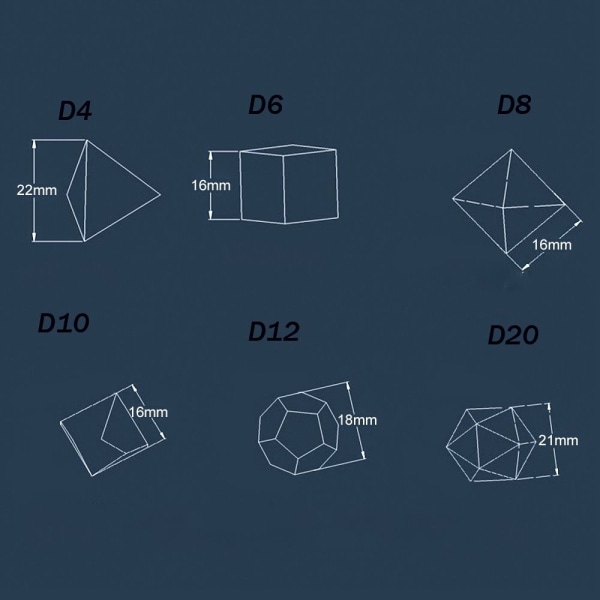 7 st/ set polyedriska regnbågstärningar Set speltärningar polyedriska tärningar