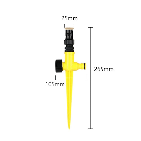 360° roterande gräsmatta Ground Insert Automatisk sprinklervattensprinkler yellow