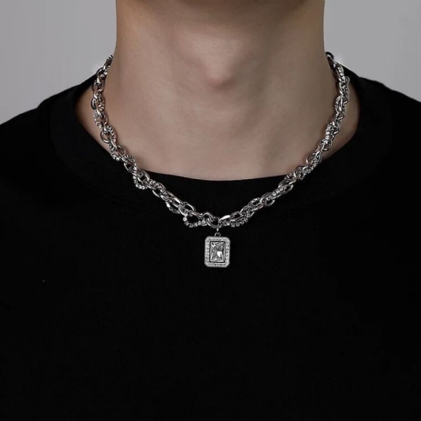 Titanium Steel Necklace Collarbone Neck Chain Men Jewelry Accessories