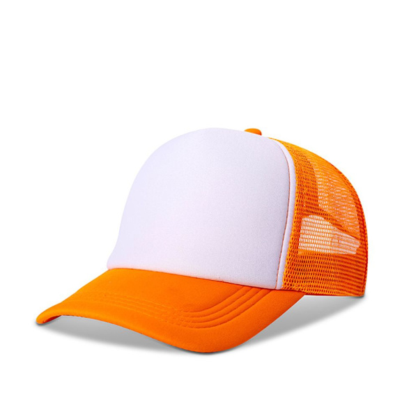 Justerbar unisex cap Cap Mesh Back Summer Hat orange&white