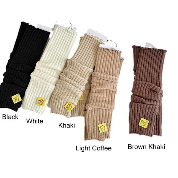 Kvinnor stickade benvärmare Y2K Goth Lolita långa strumpor Kawaii boot strumpor Khaki