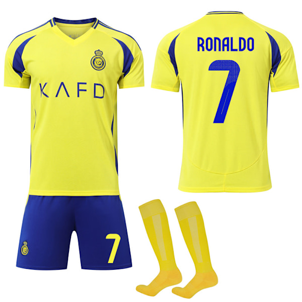 Al-Nassr FC Hemma- och Bortetröjor för Barn och Vuxna 2024-2025 Nr 7 Ronaldo Home XS