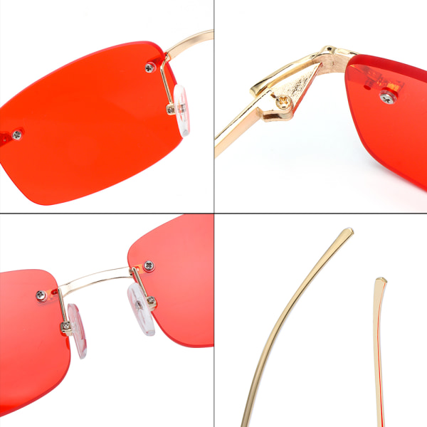 Gepard Rimless rektangel Solglasögon Candy Colors Glasögon yellow