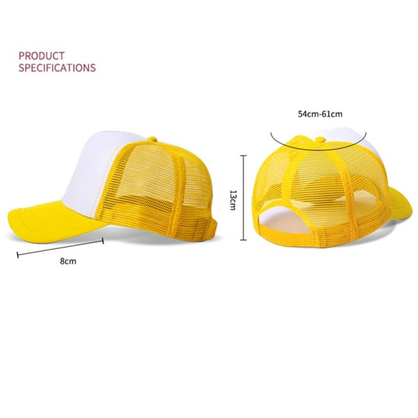 Justerbar unisex cap Cap Mesh Back Summer Hat red&white