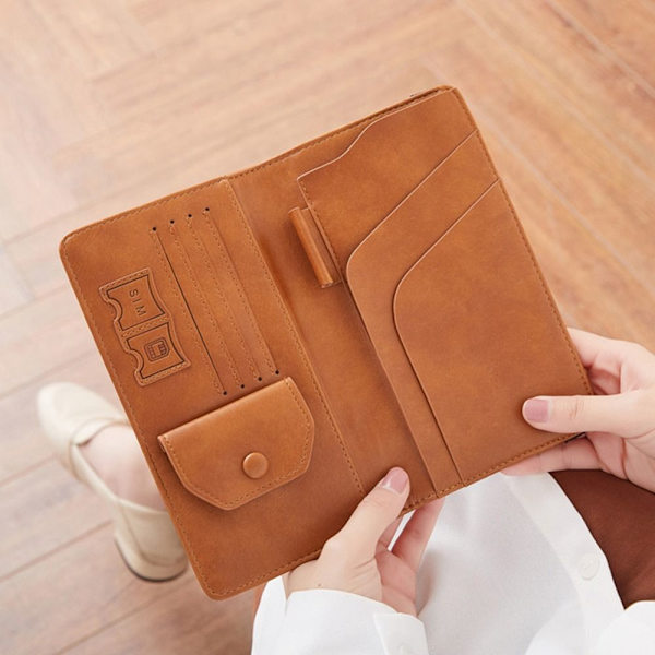 RFID Läder Pass- och Dokumentfodral light brown