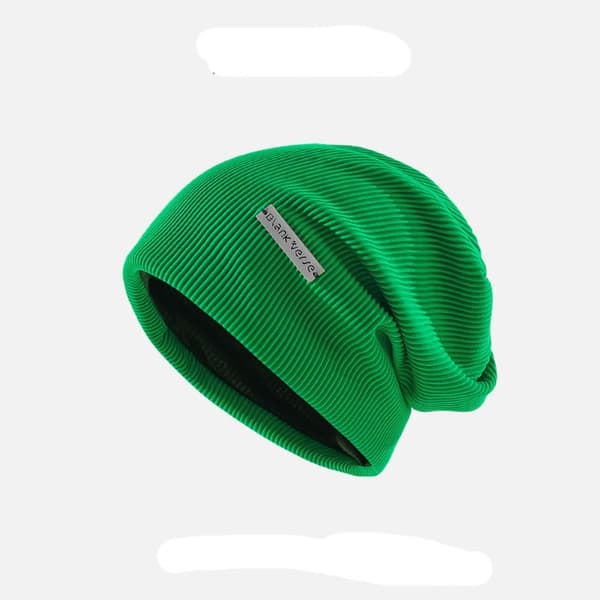 Enfärgade stickade mössor för kvinnor, höst/vinter green