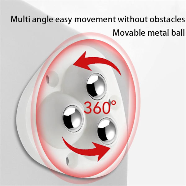 4st självhäftande remskiva Universal 3 pärlor Pulley Mute Ball White