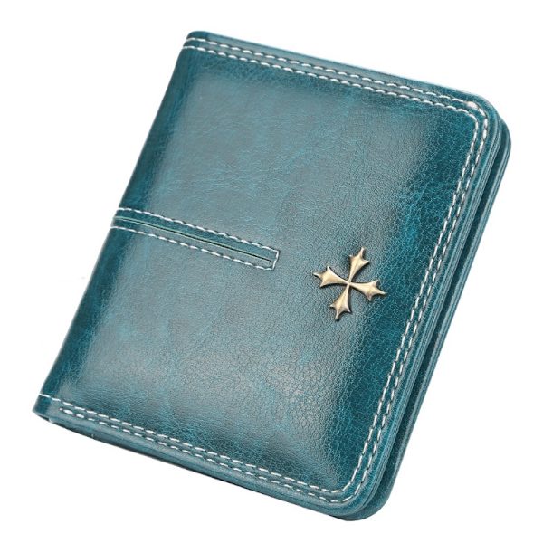 Mini Kvinnor Plånböcker Plånböcker Dragkedja PU Läder Kvalitet Kvinnlig Plånbok Korthållare Plånbok blue