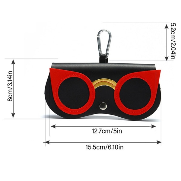 INS Cartoon Kvinnor Portable Sun Eye Glasses Box PU Läder Case 10