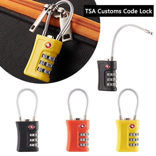 TSA-kodlås för resbagage Lösenord Bytbart lås resväska hänglås yellow