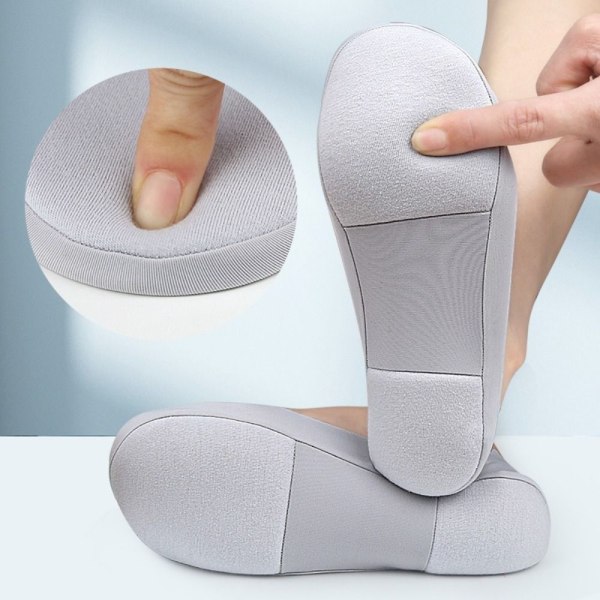 Kvinnors Arch Invisible Shallow Boat Socks Mjuk svamp Osynlig Halkfri lågtoppsstrumpor Gray