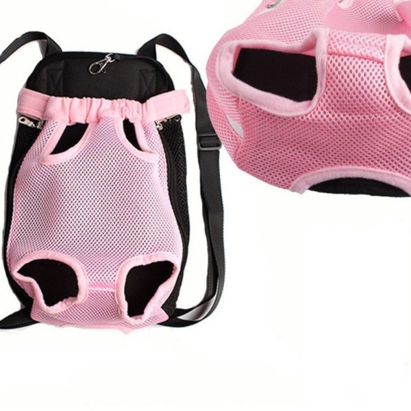Justerbar ryggsäck för liten husdjursbärare utomhus pink L