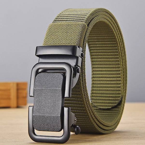 Herr Canvas Midjebälte Herr Automatiskt Spänne Business Bälte Wild Style Jeans Midjeband army green