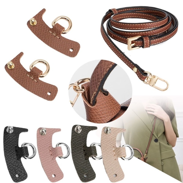 Väska Transformation Tillbehör för Longchamp mini Väskremmar Stansfri axelrem i äkta läder Crossbody Conversion Hängspänne Brown Buckle