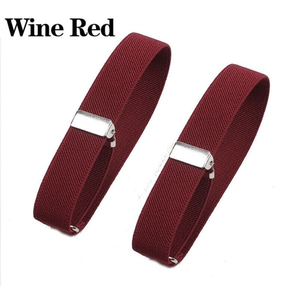 1 par elastiska skjortärmhållare Strumpeband Armbandsmanschetter Wine Red