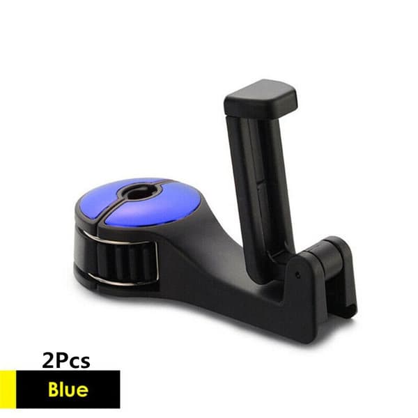 2-PACK Bilsäteskrokar Väskförvaring Nackstödskrok Blue