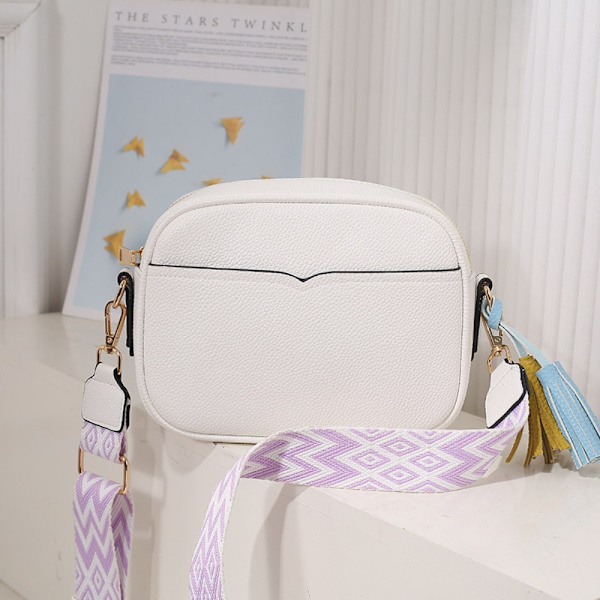 Kvinnor Small Square Bag Simple Trend Purse Crossbody-väskor white