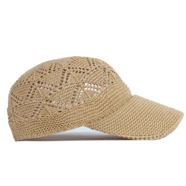Sommarbasebollkeps Ihåliga Stickade Kepsar Nätmössor Bone Gorras Justerbar Solhatt Grey