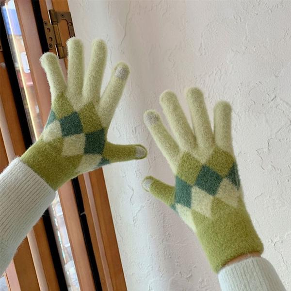 Kvinnor Höst Vinter Stickade Varma Handskar Utomhuscykling Körhandskar purple