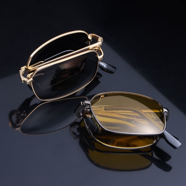 Vikbara polariserade solglasögon fyrkantiga fotokromatiska solglasögon körglasögon C4