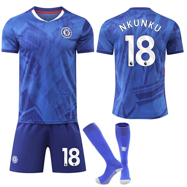 2025-2026 Chelsea Hjemmebanetrøje Fodbold Sæt Børn Voksen Fodboldudstyr No.18 NKUNKU 26