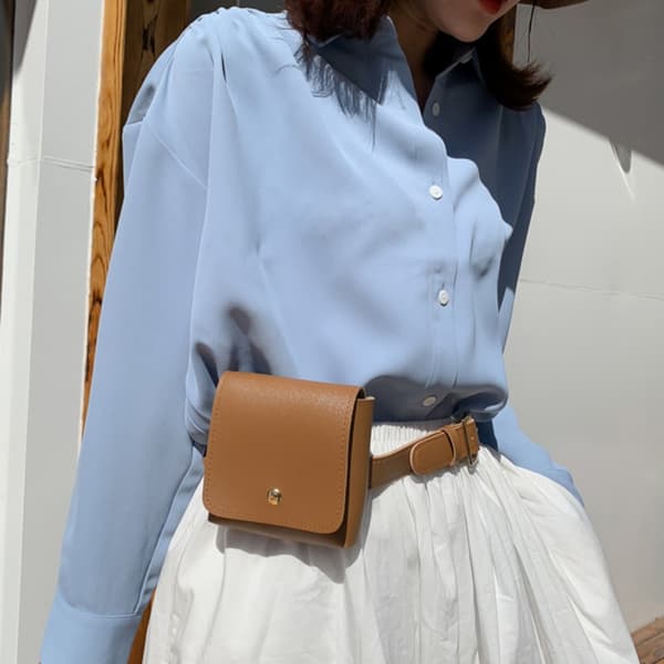 Dam PU Läder Midjeväskor Casual Plånbok Crossbody Väska red