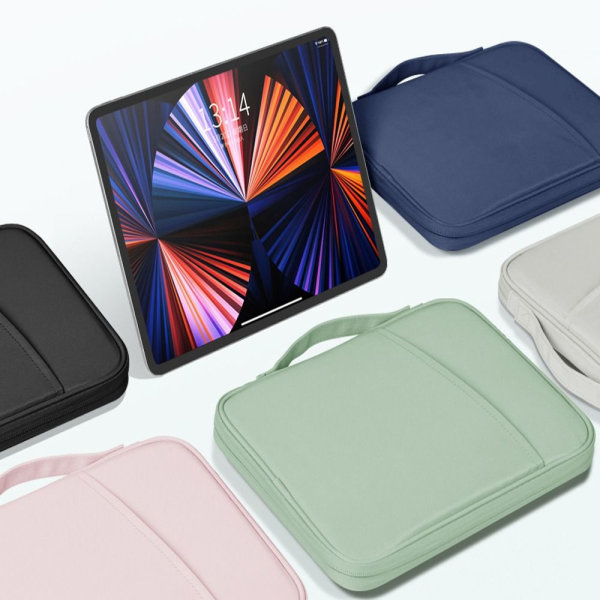 Tablettfodral Case Skyddsväska USB kabelförvaring för iPad Green For 12-13 inch