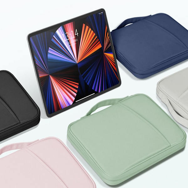 Tablettfodral Case Skyddsväska USB kabelförvaring för iPad Light Grey For 12-13 inch