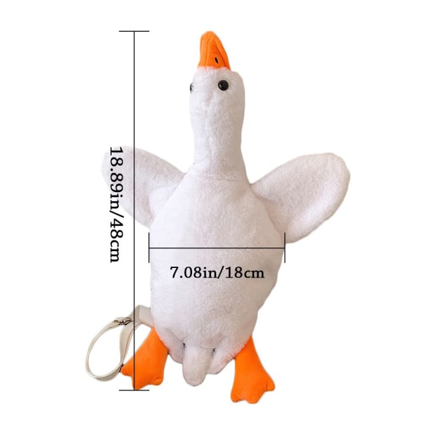 Uppstoppad Anka Cartoon Doll Axelväska Plysch Toy Duck Handväskor white