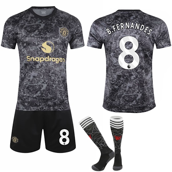 Manchester United Special Edition Svart Fotbollströja för Barn Vuxna 2024-2025 No.8 B.Fernandes 20