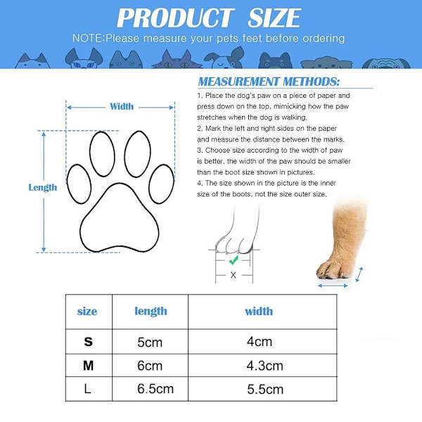 4-pack Höst & Vinter Hundskor & Strumpor Halksäkra Katt Regn Snö Stövlar Strumpor red M