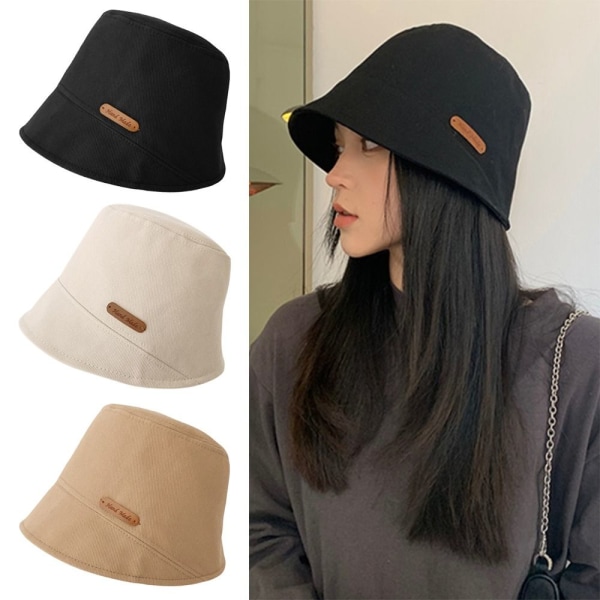 Kvinnor Flickor Bucket Hats Fisherman Hats Panama Hat Outdoor Bucket Hat black